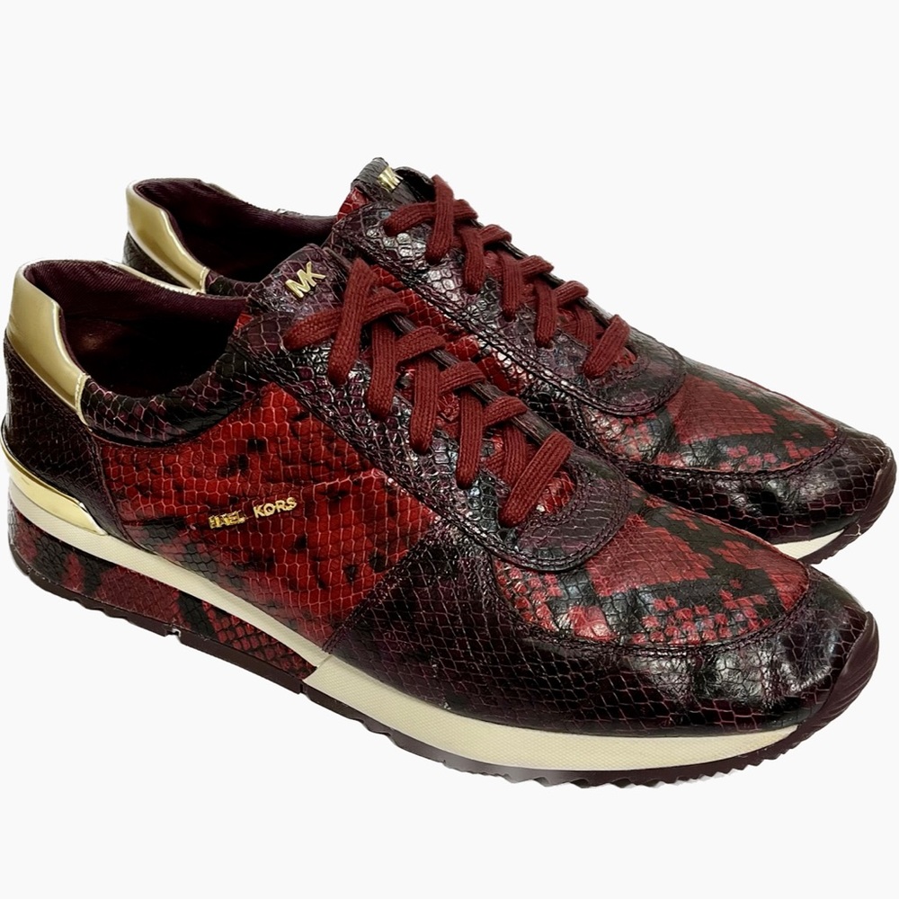 Michael Kors Burgundy Snakeskin Women’s Sneakers size 11